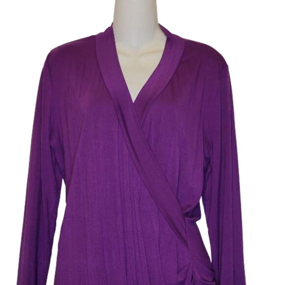 Afibi Purple Long Sleeve Faux Wrap Top - NWT - Picture 5 of 7
